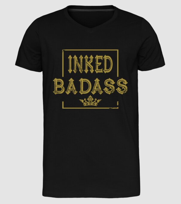 Inked Badass model negru pe tricou