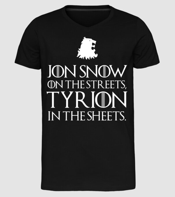 Jon Snow streets model negru pe tricou