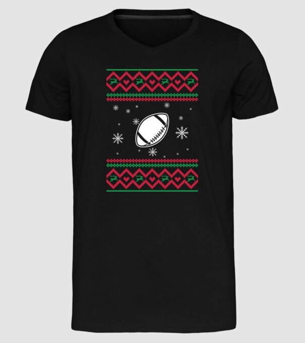 Model tricotat de Crăciun - fotbal american model negru pe tricou