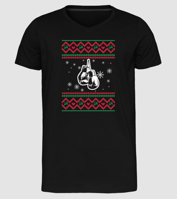 Model tricotat de Crăciun - box model negru pe tricou