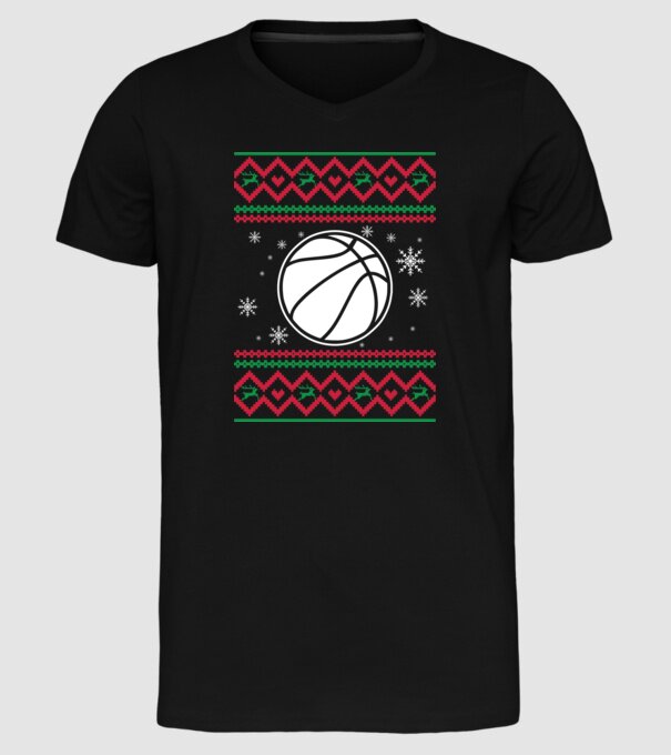 Model tricotat de Crăciun - baschet model negru pe tricou