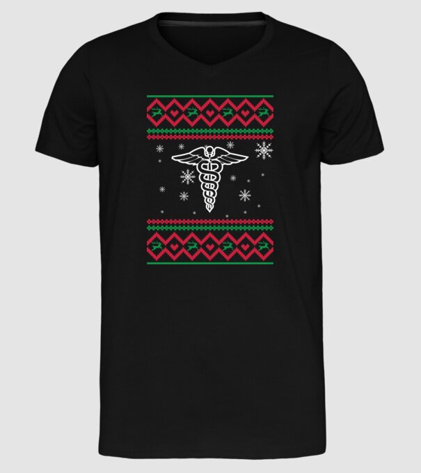 Model tricotat de Crăciun - medicină model negru pe tricou