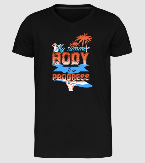 Mă pregătesc pentru vară model negru pe tricou