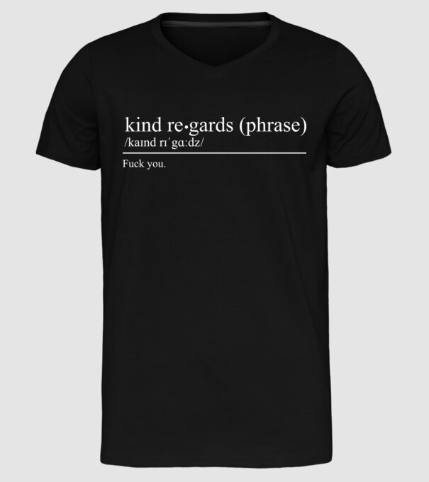 Kind regards model negru pe tricou