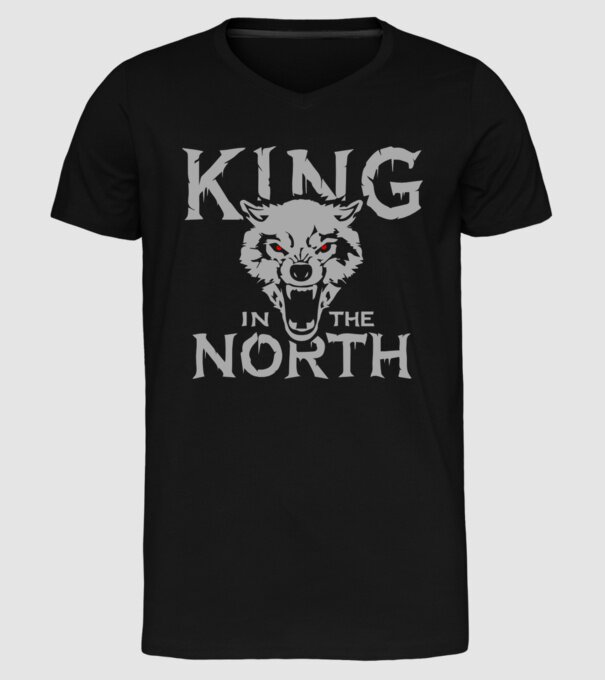 King In The Noth model negru pe tricou