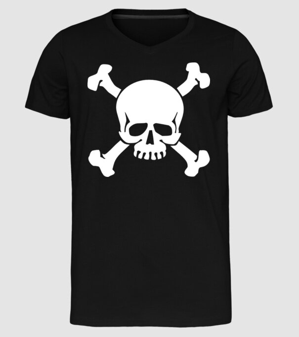 craniu 2 model negru pe tricou