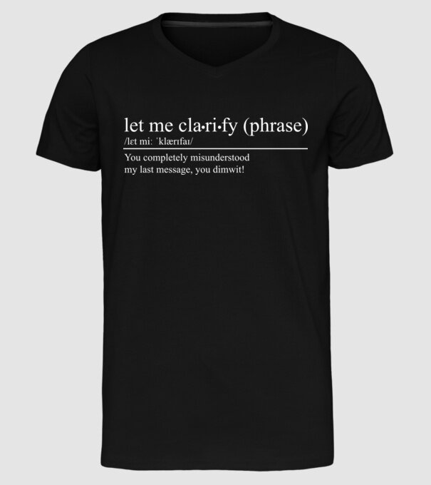 Let me clarify model negru pe tricou