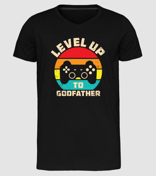 Level Up Godfather model negru pe tricou