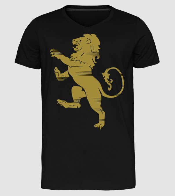 Lion Rampant model negru pe tricou