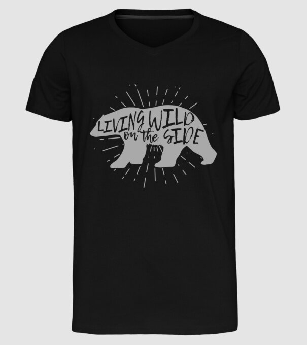 Living on a wild side X model negru pe tricou