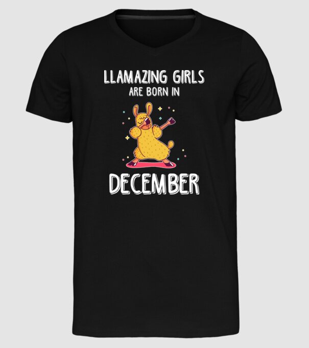 llamazing girls are born in december model negru pe tricou