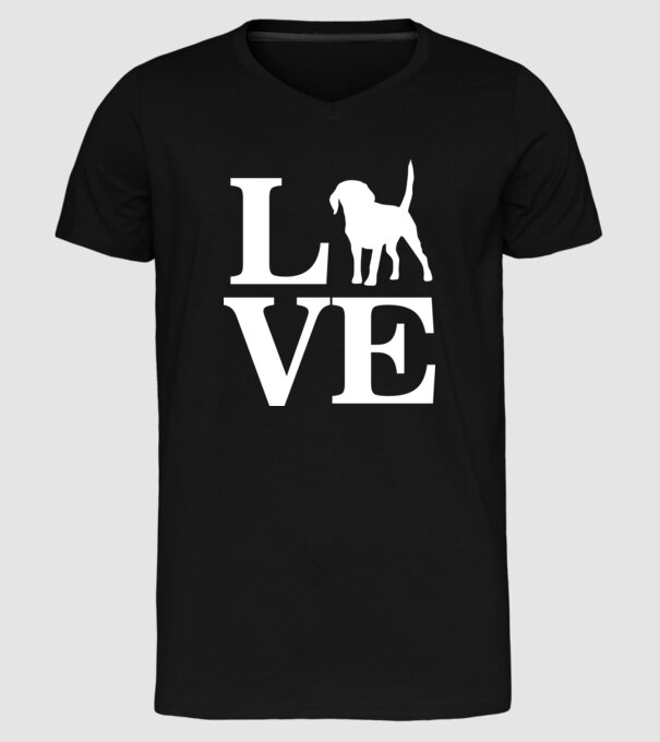 LOVE BEAGLE model negru pe tricou