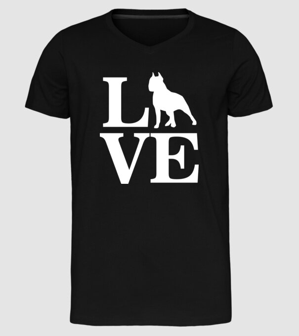 LOVE BULLDOG model negru pe tricou