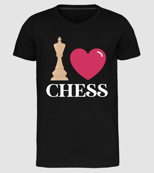 Love chess model negru pe tricou