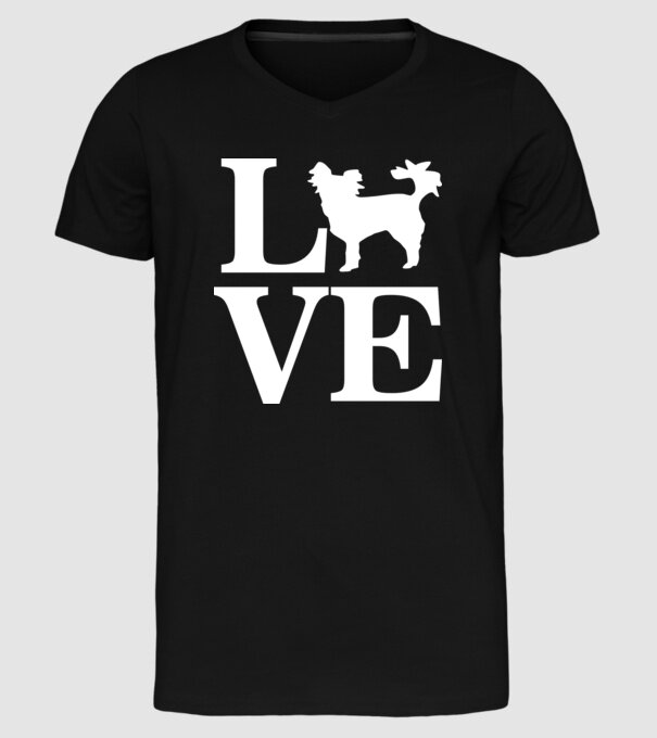 LOVE CHIHUAHUA model negru pe tricou