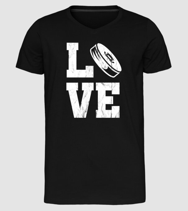 Love hockey model negru pe tricou