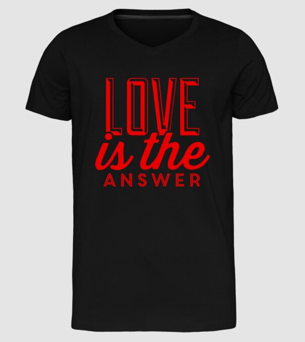 love in answer model negru pe tricou