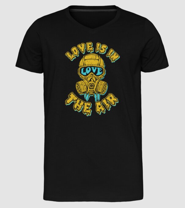 Love is in the air model negru pe tricou