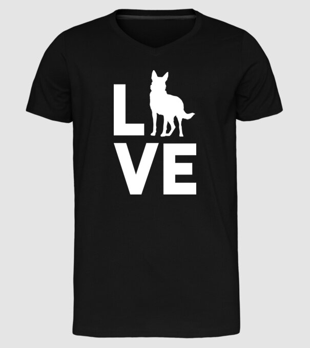 LOVE ciobănesc german model negru pe tricou