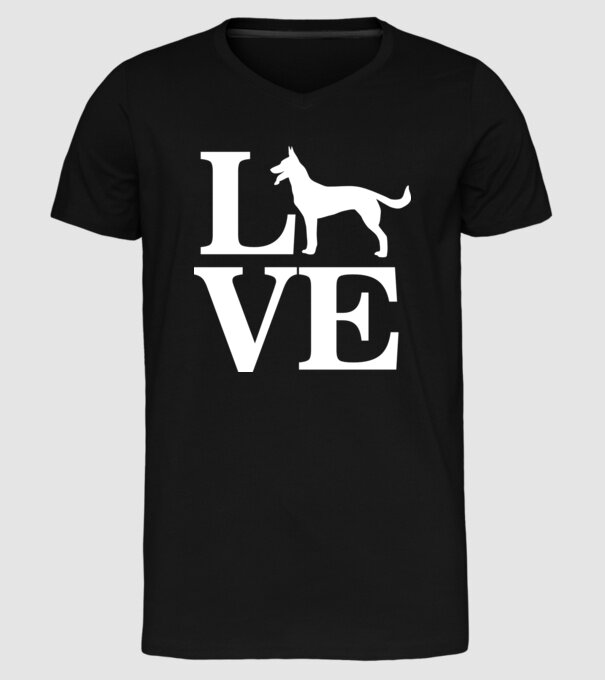 LOVE CIOBANESC GERMAN model negru pe tricou