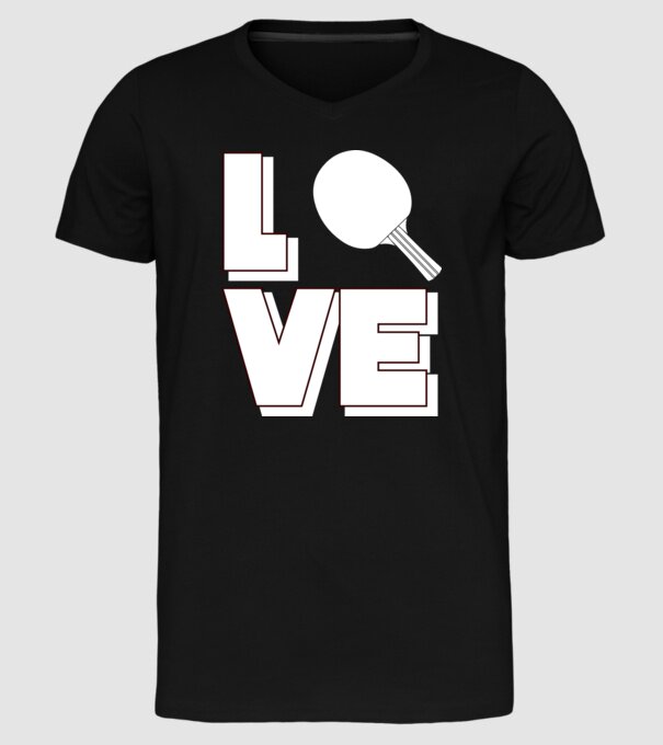 Love pingpong model negru pe tricou