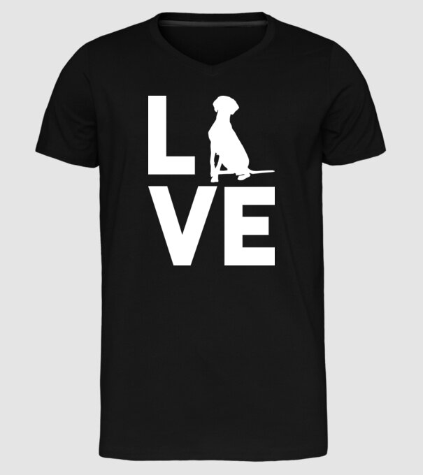 LOVE Vizsla model negru pe tricou