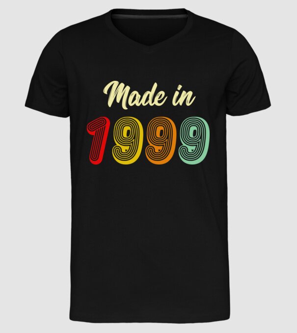 made in 1999 retro model negru pe tricou