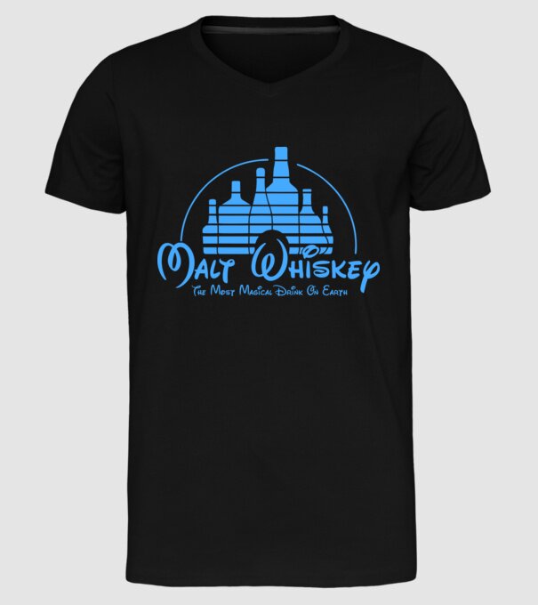 Malt Whiskey model negru pe tricou