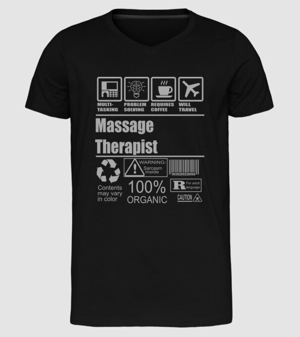 Massage Theraphist model negru pe tricou