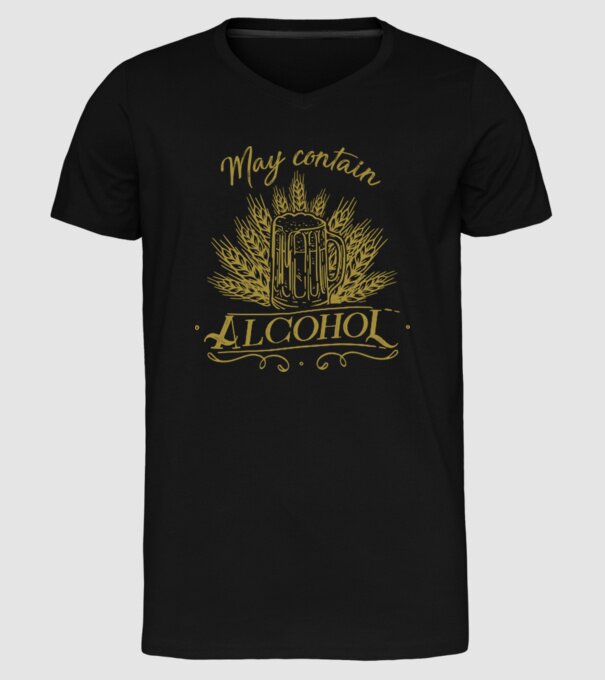 May contain alcohol2 model negru pe tricou