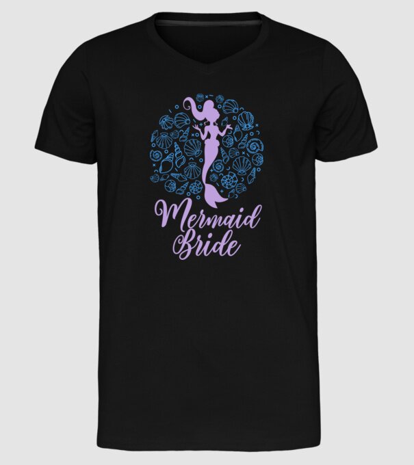 MermaidTeam Bride model negru pe tricou