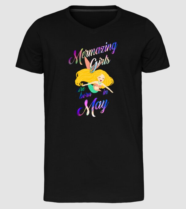 Mermazing girls are born may model negru pe tricou