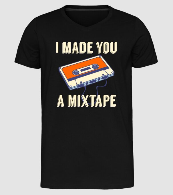 Mixtape model negru pe tricou