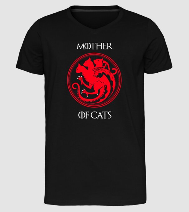 Mother of cats model negru pe tricou
