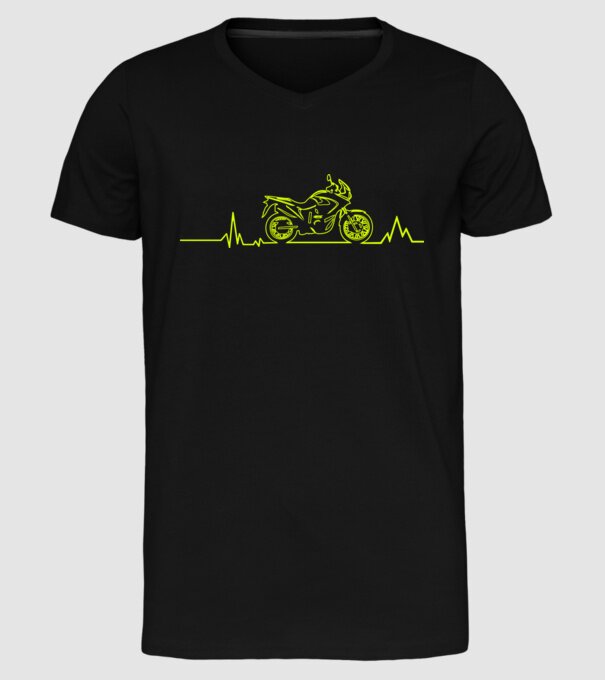 ECG Motociclist model negru pe tricou