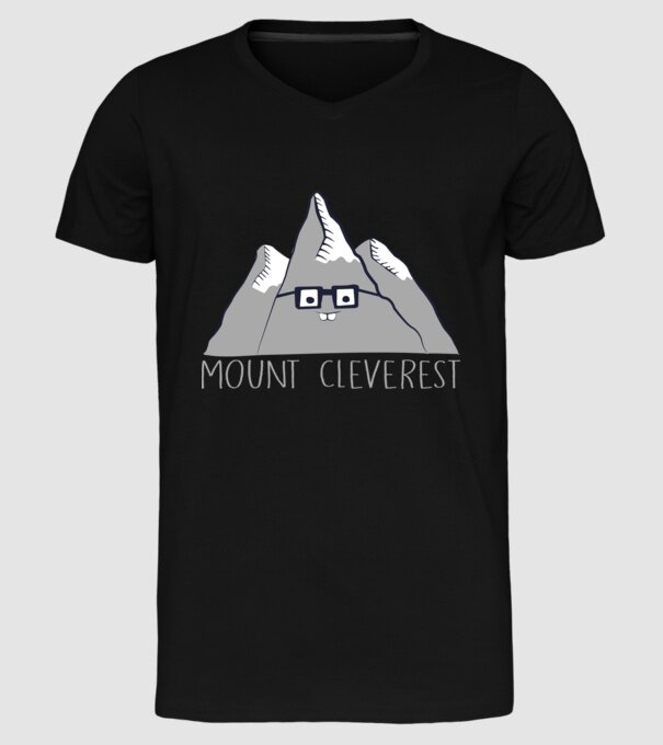 Mount cleverest model negru pe tricou
