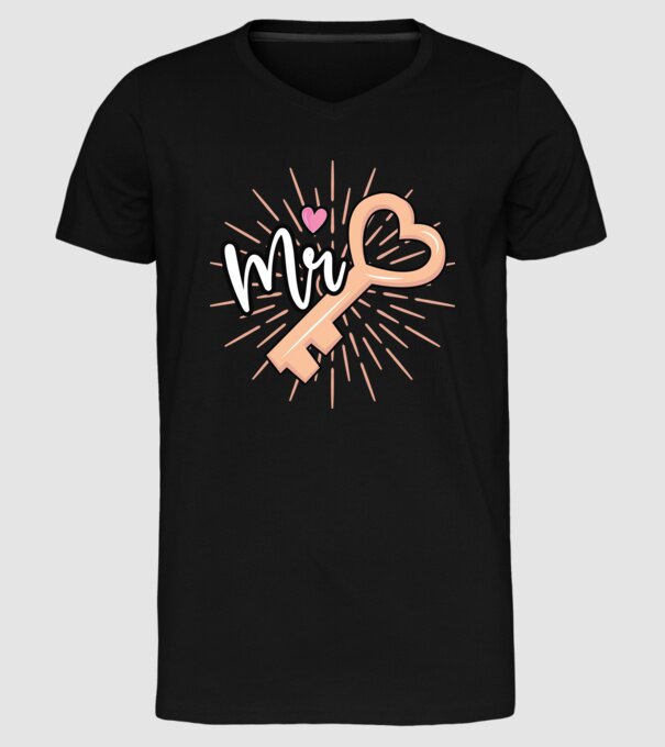 Mr key to the heart model negru pe tricou