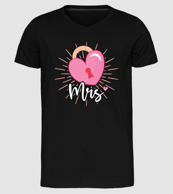 Mrs key to the heart model negru pe tricou