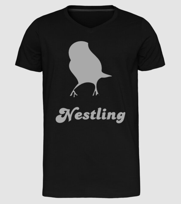 Nestling model negru pe tricou