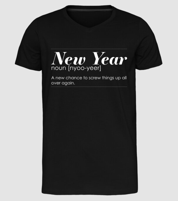 New year definition model negru pe tricou