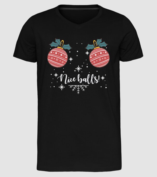 Nice Balls model negru pe tricou