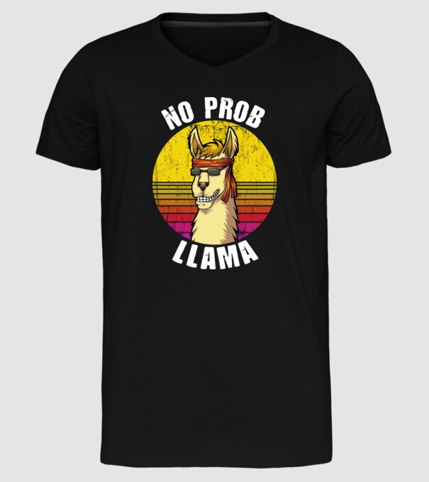 No Prob LLama - Láma model negru pe tricou