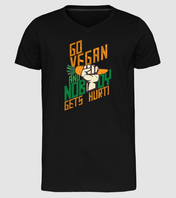nobody get hurt vegan model negru pe tricou