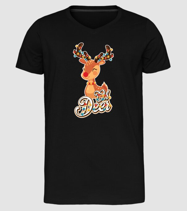 Oh deer model negru pe tricou