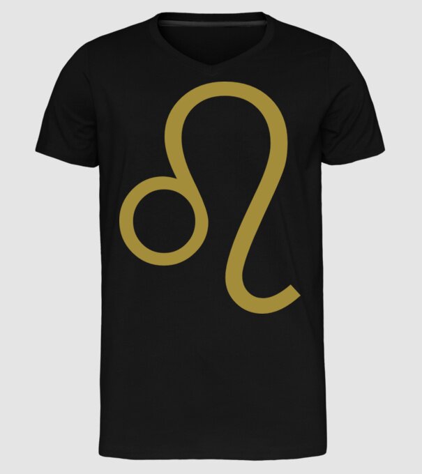 Leo Horoscope model negru pe tricou
