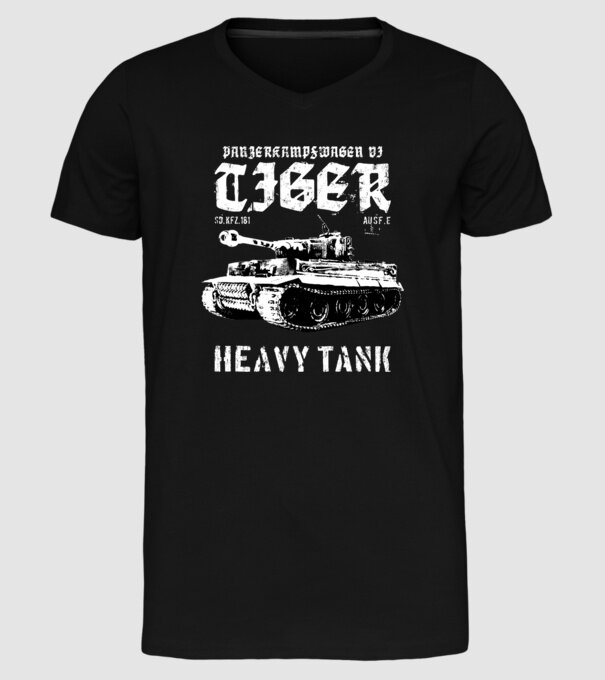 Panzer VI tiger model negru pe tricou