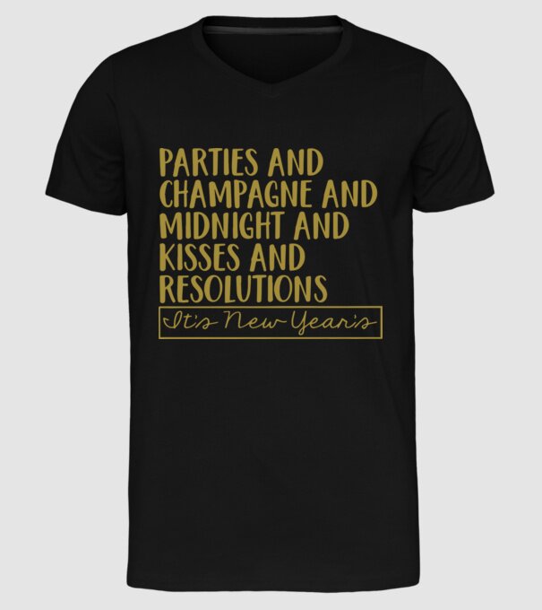 Parties champagne model negru pe tricou