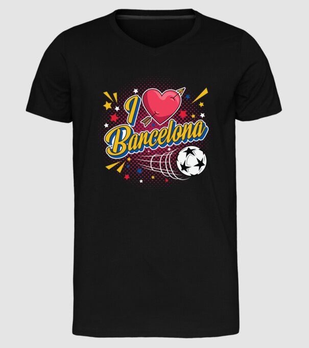 Popart Barcelona model negru pe tricou