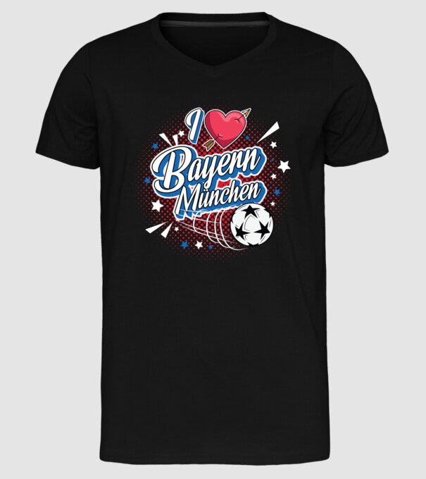 Popart Bayern model negru pe tricou