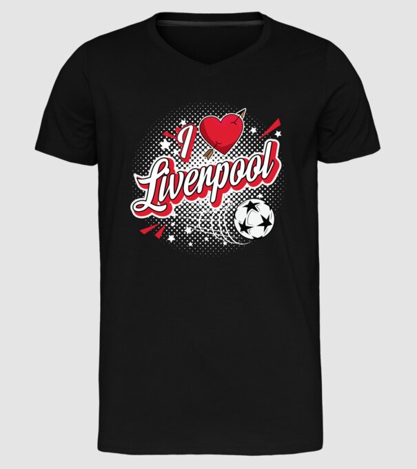Popart Liverpool model negru pe tricou